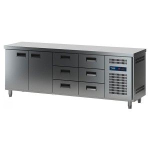 Стол холодильный ТММ СХСБ-К-2/2Д-6Я (2280x600x870) (внутренний агрегат)